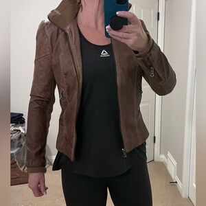 Guess Women's Brown Leather Jacket